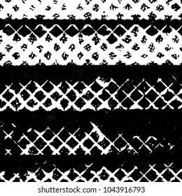 Black and white grunge stripe line vector background. Abstract halftone illustration background. Grunge grid background pattern
