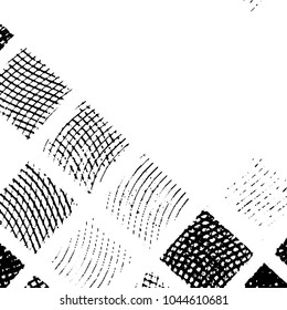 Black and white grunge stripe line vector background. Abstract halftone illustration background. Grunge grid background pattern
