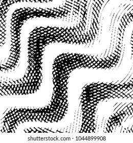 Black and white grunge stripe line vector background. Abstract halftone illustration background. Grunge grid background pattern
