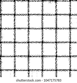 Black and white grunge stripe line vector background. Abstract halftone illustration background. Grunge grid background pattern
