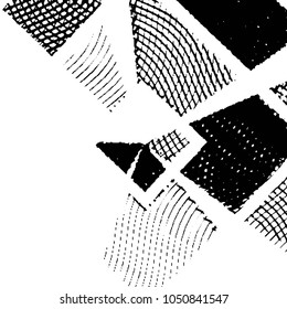 Black and white grunge stripe line vector background. Abstract halftone illustration background. Grunge grid background pattern
