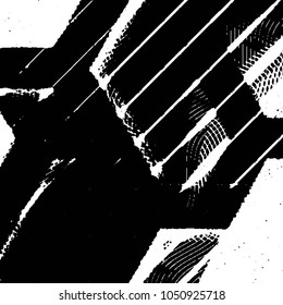 Black and white grunge stripe line vector background. Abstract halftone illustration background. Grunge grid background pattern
