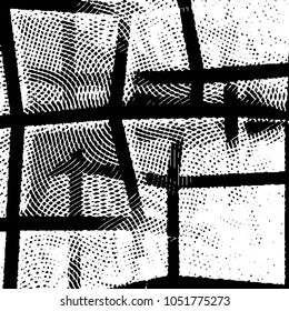 Black and white grunge stripe line vector background. Abstract halftone illustration background. Grunge grid background pattern
