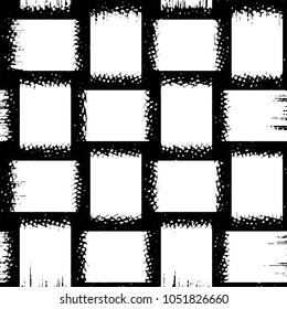 Black and white grunge stripe line vector background. Abstract halftone illustration background. Grunge grid background pattern
