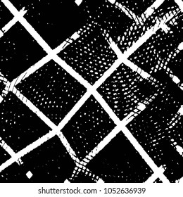 Black and white grunge stripe line vector background. Abstract halftone illustration background. Grunge grid background pattern
