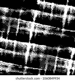Black and white grunge stripe line vector background. Abstract halftone illustration background. Grunge grid background pattern
