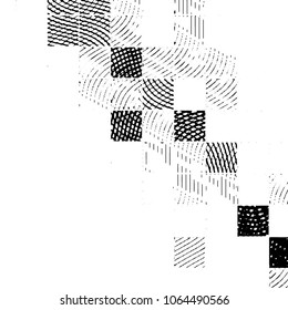 Black and white grunge stripe line vector background. Abstract halftone illustration background. Grunge grid background pattern
