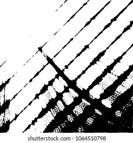 Black and white grunge stripe line vector background. Abstract halftone illustration background. Grunge grid background pattern
