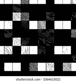 Black and white grunge stripe line vector background. Abstract halftone illustration background. Grunge grid background pattern
