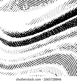 Black and white grunge stripe line vector background. Abstract halftone illustration background. Grunge grid background pattern
