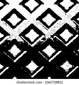 Black and white grunge stripe line vector background. Abstract halftone illustration background. Grunge grid background pattern
