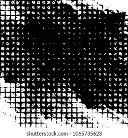 Black and white grunge stripe line vector background. Abstract halftone illustration background. Grunge grid background pattern
