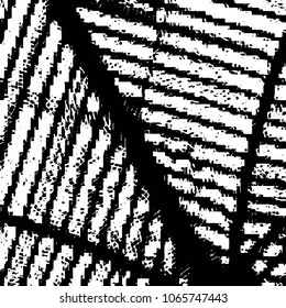 Black and white grunge stripe line vector background. Abstract halftone illustration background. Grunge grid background pattern
