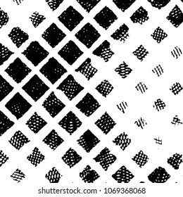 Black and white grunge stripe line vector background. Abstract halftone illustration background. Grunge grid background pattern
