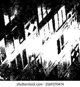 Black and white grunge stripe line vector background. Abstract halftone illustration background. Grunge grid background pattern
