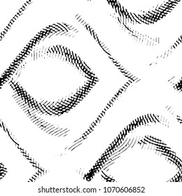 Black and white grunge stripe line vector background. Abstract halftone illustration background. Grunge grid background pattern
