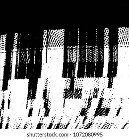 Black and white grunge stripe line vector background. Abstract halftone illustration background. Grunge grid background pattern
