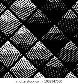 Black and white grunge stripe line vector background. Abstract halftone illustration background. Grunge grid background pattern
