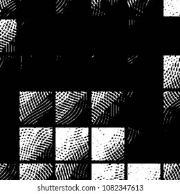 Black and white grunge stripe line vector background. Abstract halftone illustration background. Grunge grid background pattern
