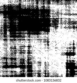 Black and white grunge stripe line vector background. Abstract halftone illustration background. Grunge grid background pattern
