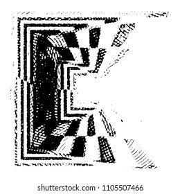 Black and white grunge stripe line vector background. Abstract halftone illustration background. Grunge grid background pattern

