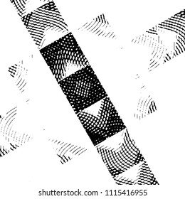 Black and white grunge stripe line vector background. Abstract halftone illustration background. Grunge grid background pattern
