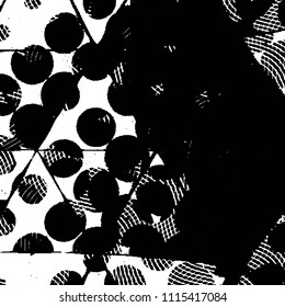 Black and white grunge stripe line vector background. Abstract halftone illustration background. Grunge grid background pattern
