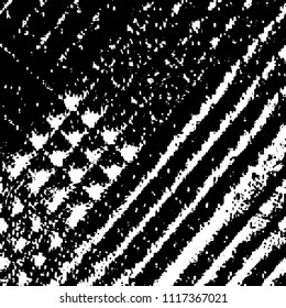 Black and white grunge stripe line vector background. Abstract halftone illustration background. Grunge grid background pattern
