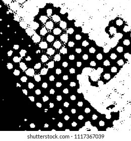 Black and white grunge stripe line vector background. Abstract halftone illustration background. Grunge grid background pattern
