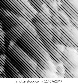 Black and white grunge stripe line vector background. Abstract halftone illustration background.Spotted grunge grid background pattern
