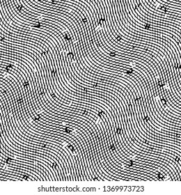 Black and white grunge stripe line vector background. Abstract halftone illustration background. Grunge grid background pattern