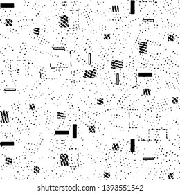 Black and white grunge stripe line vector background. Abstract halftone illustration background. Grunge grid background pattern