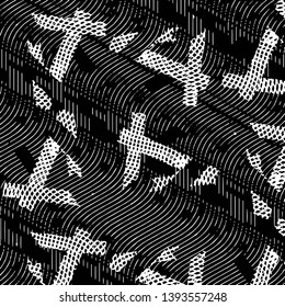 Black and white grunge stripe line vector background. Abstract halftone illustration background. Grunge grid background pattern