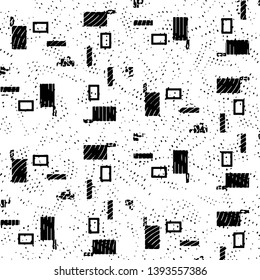 Black and white grunge stripe line vector background. Abstract halftone illustration background. Grunge grid background pattern