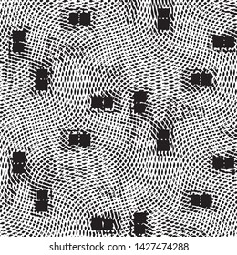 Black and white grunge stripe line vector background. Abstract halftone illustration background. Grunge grid background pattern