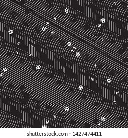 Black and white grunge stripe line vector background. Abstract halftone illustration background. Grunge grid background pattern