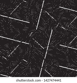 Black and white grunge stripe line vector background. Abstract halftone illustration background. Grunge grid background pattern