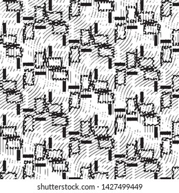 Black and white grunge stripe line vector background. Abstract halftone illustration background. Grunge grid background pattern