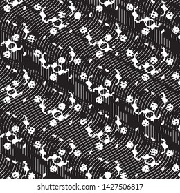 Black and white grunge stripe line vector background. Abstract halftone illustration background. Grunge grid background pattern