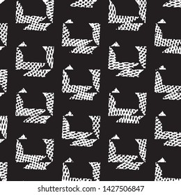Black and white grunge stripe line vector background. Abstract halftone illustration background. Grunge grid background pattern