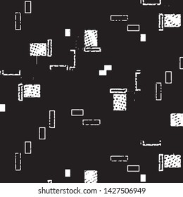 Black and white grunge stripe line vector background. Abstract halftone illustration background. Grunge grid background pattern