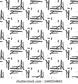 Black and white grunge stripe line vector background. Abstract halftone illustration background. Grunge grid background pattern