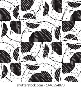 Black and white grunge stripe line vector background. Abstract halftone illustration background. Grunge grid background pattern