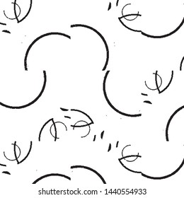 Black and white grunge stripe line vector background. Abstract halftone illustration background. Grunge grid background pattern