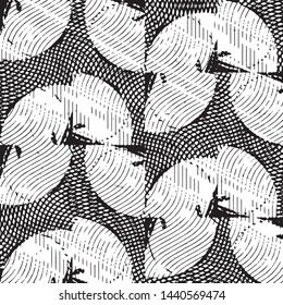 Black and white grunge stripe line vector background. Abstract halftone illustration background. Grunge grid background pattern