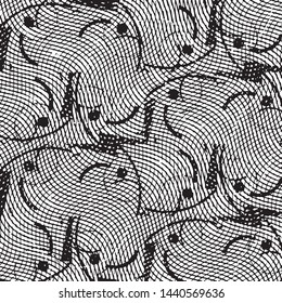 Black and white grunge stripe line vector background. Abstract halftone illustration background. Grunge grid background pattern