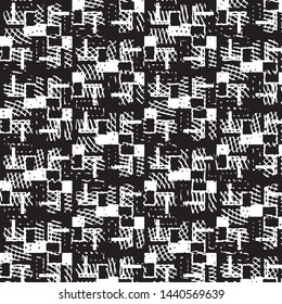 Black and white grunge stripe line vector background. Abstract halftone illustration background. Grunge grid background pattern
