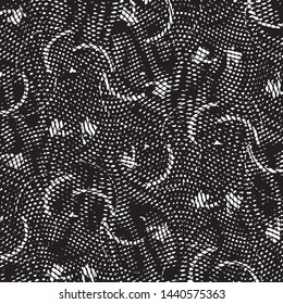 Black and white grunge stripe line vector background. Abstract halftone illustration background. Grunge grid background pattern