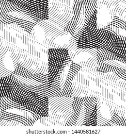 Black and white grunge stripe line vector background. Abstract halftone illustration background. Grunge grid background pattern