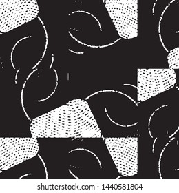 Black and white grunge stripe line vector background. Abstract halftone illustration background. Grunge grid background pattern